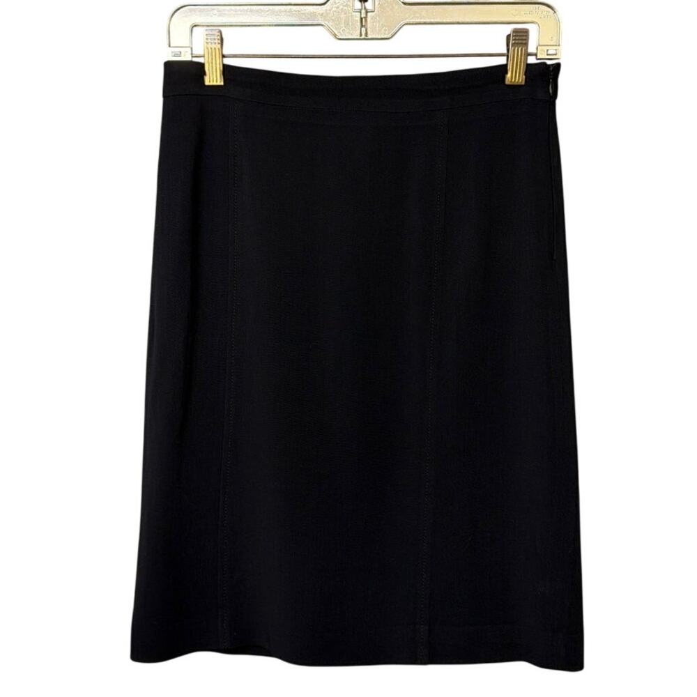 Piazza Sempione Lindsey Skirt Italian Wool Silk Tailored Black Size 6 Designer